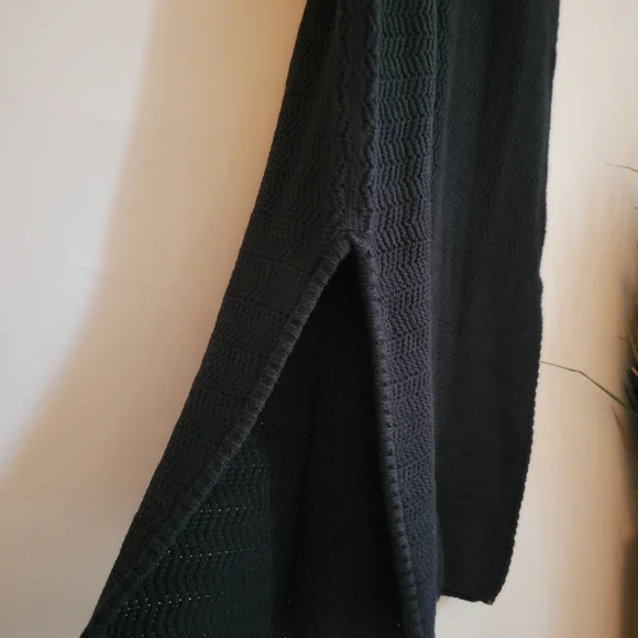 House of Harlow 1960 Nicole Richie Black Crochet Knit Spaghetti Strap Midi Dress - Picture 7 of 10